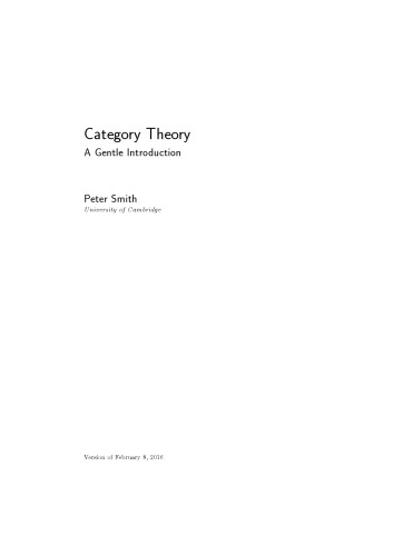 Category theory. A gentle introduction