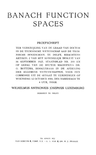 Banach function spaces