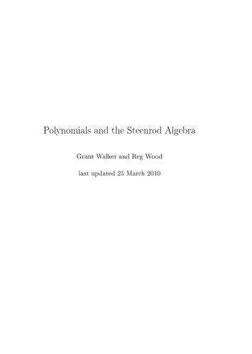 Polynomials and the Steenrod algebra