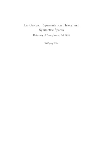 Lie groups. Representation theory and symmetric spaces