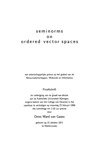 Seminorms on ordered vector spaces