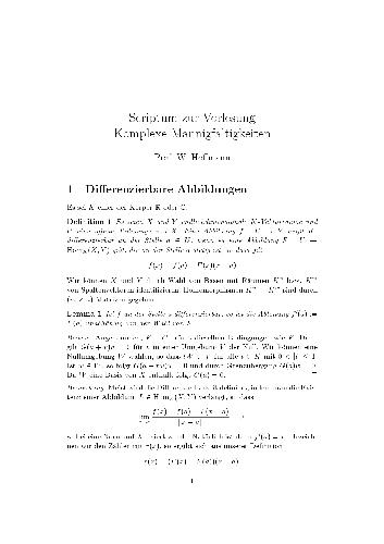 Komplexe Mannigfaltigkeiten 001