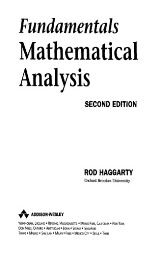 Fundamentals of Mathematical Analysis