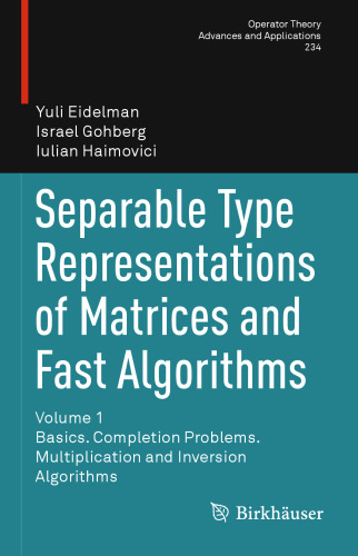 Separable Type Representations of Matrices and Fast Algorithms: Volume 1 Basics. Completion Problems. Multiplication and Inversion Algorithms