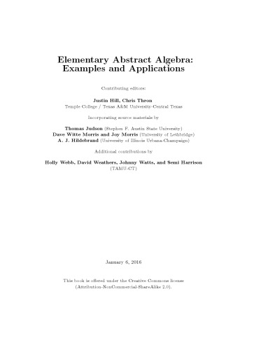 Elementary abstract algebra: examples and applications