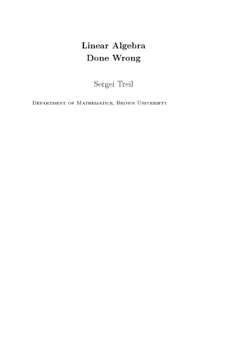 Linear algebra done wrong