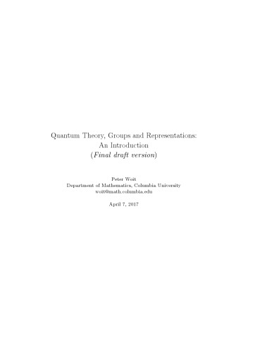 Quantum theory, groups and representations. An Introduction
