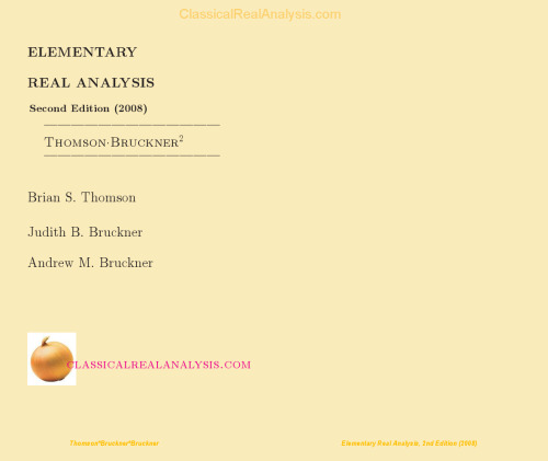 Elementary Real Analysis: Second Edition. [Part One]