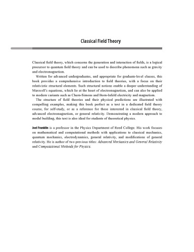 Classical Field Theory