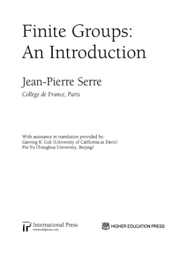 Finite Groups: An Introduction