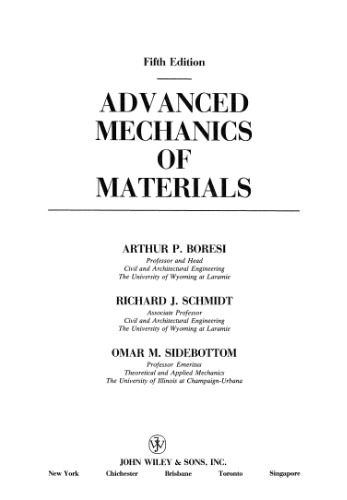 Advanced mechanics of materials
