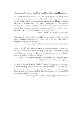 The complete direct investing handbook : a guide for family offices, qualified purchasers, and accredited investors