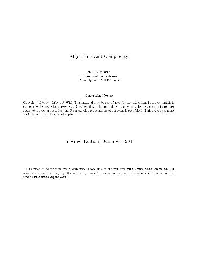 Algorithms and Complexity 001