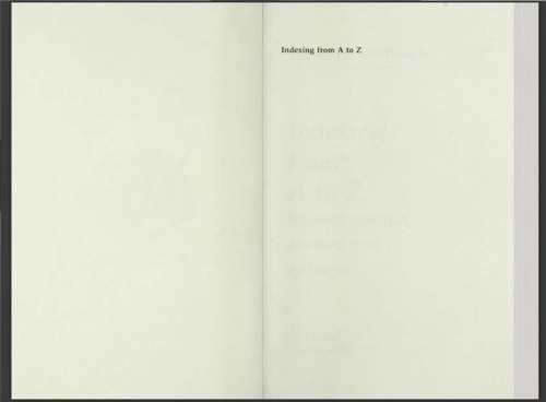 Indexing from A to Z