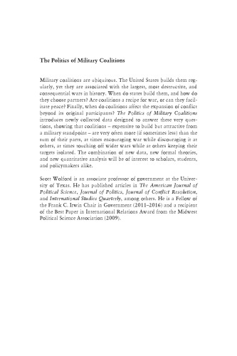 The Politics of Military Coalitions