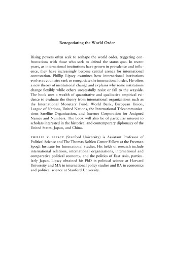 Renegotiating the World Order: Institutional Change in International Relations