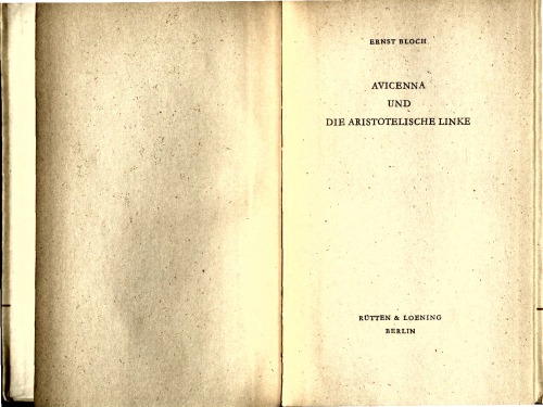 Avicenna und die aristotelische Linke.