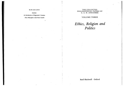 Ethics, Religion and Politics: Collected Philosophical Papers, Volume 3