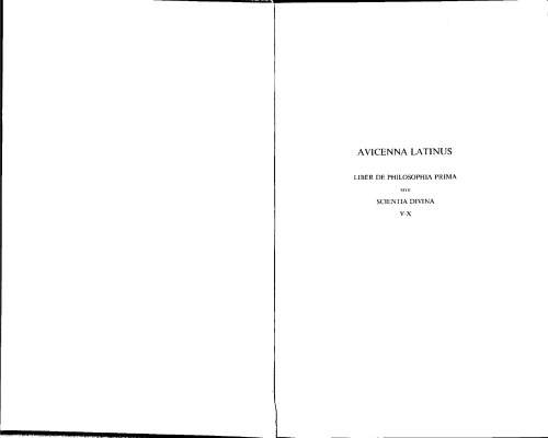 Avicenna Liber de philosophia prima sive scientia divina