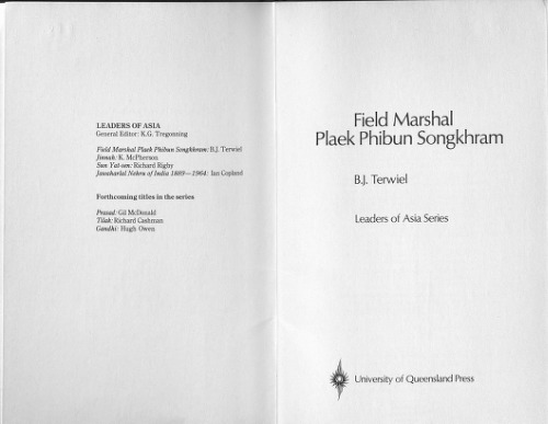 Field Marshal Plaek Phibun Songkhram