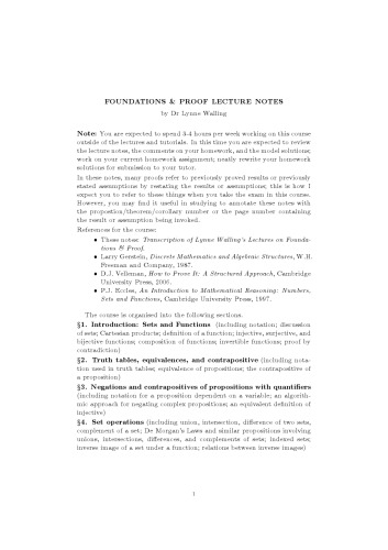 Foundations & Proof [lecture notes]