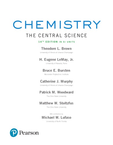 Chemistry. The Central Science in SI Units, global edition   14th ed.