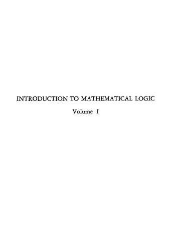 Introduction to Mathematical Logic
