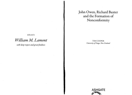 John Owen, Richard Baxter, and the formation of nonconformity