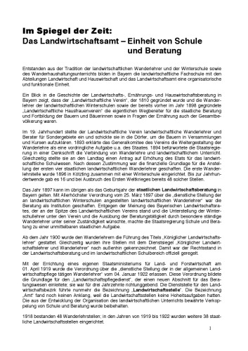 Das Landwirtschaftsamt - Einheit von Schule und Beratung im Spiegel der Zeit