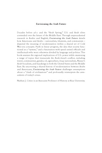 Envisioning the Arab Future: Modernization in US-Arab Relations, 1945-1967