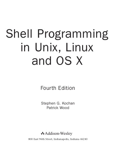 Shell Programming in Unix, Linux and OS X
