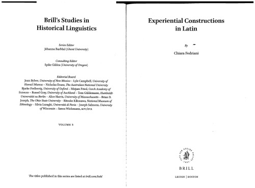 Experiential Constructions in Latin
