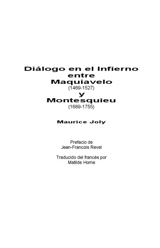 Diálogo en el infierno entre Maquiavelo y Montesquieu