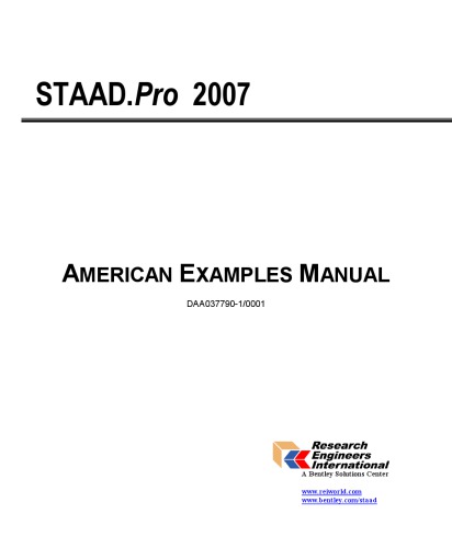 STAAD.Pro 2007 American Examples Manual