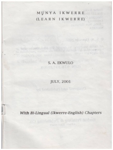 Mụnya Ikwerre (Learn Ikwerre)