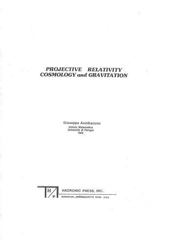 Projective Relativity, Cosmology, and Gravitation