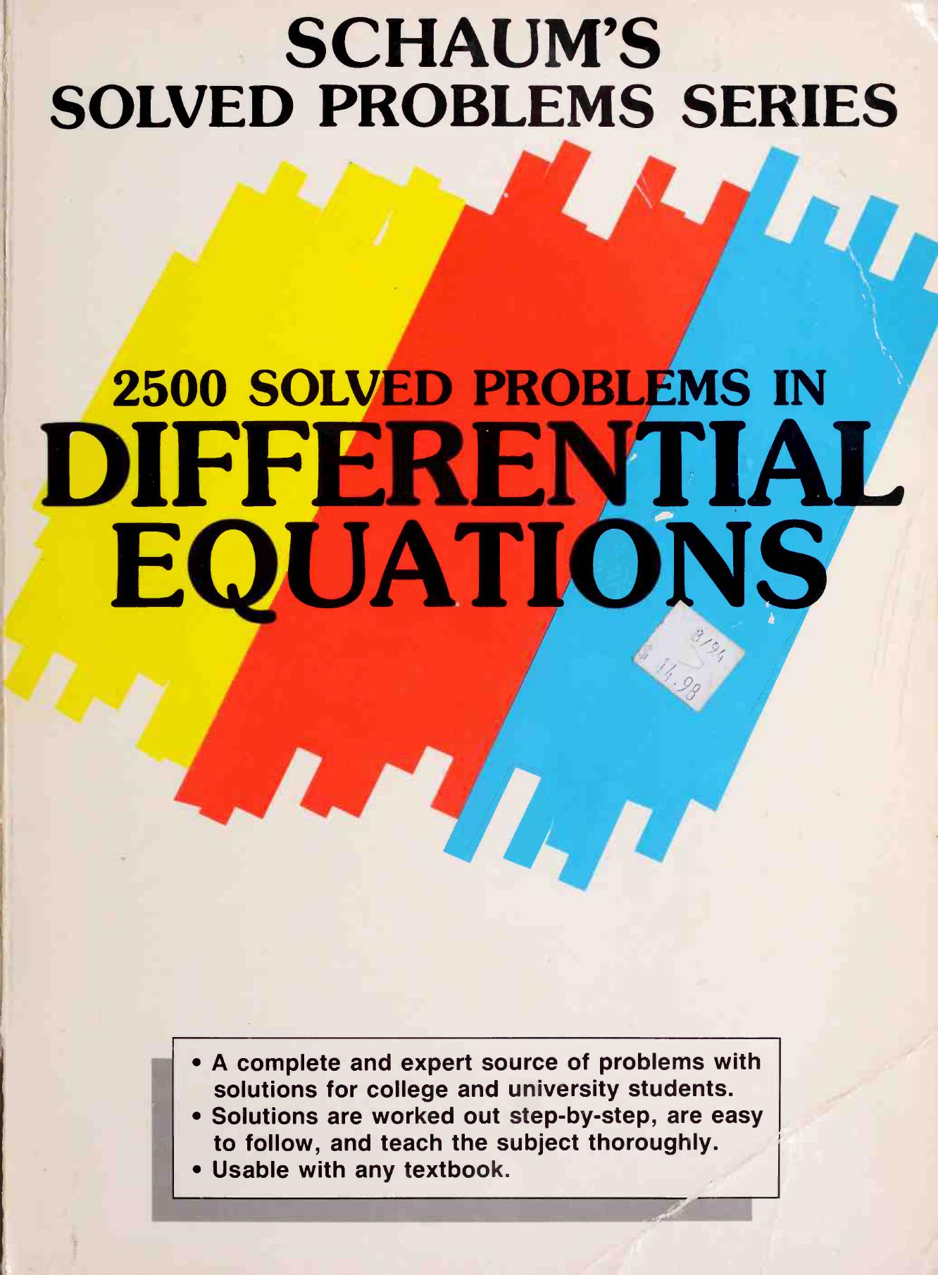 2500 Solved Problems in Differential Equations