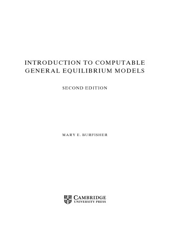 Introduction to Computable General Equilibrium Models