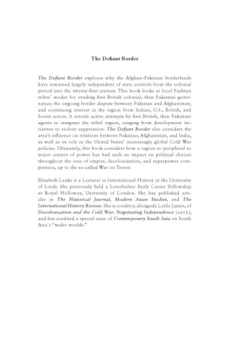 The Defiant Border: The Afghan-Pakistan Borderlands in the Era of Decolonization, 1936-65