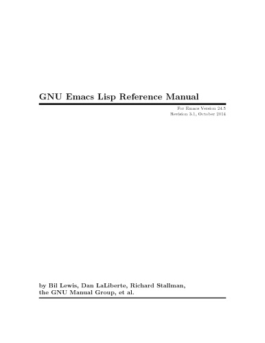 GNU Emacs Lisp Reference Manual