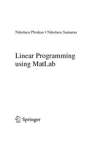 Linear Programming using MatLab