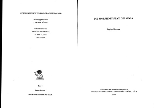 Die Morphosyntax des Gola