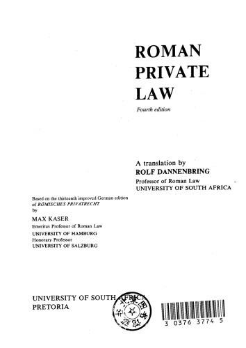 Roman private law : a translation