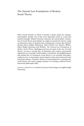 The Natural Law Foundations of Modern Social Theory: A Quest for Universalism