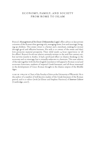 Economy, Family, and Society from Rome to Islam: A Critical Edition, English Translation, and Study of Bryson’s Management of the Estate