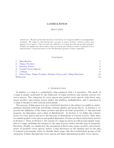 Lambda-rings [project]