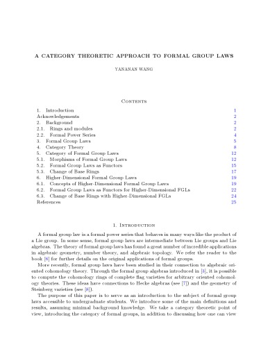 A category theoretic approach to formal group laws [project]