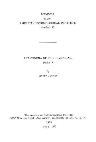 The Genera of Ichneumonidae