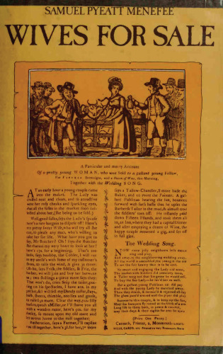 Wives for Sale: Ethnographic Study of British Popular Divorce