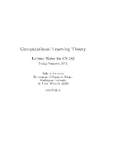 Computational learning theory 001